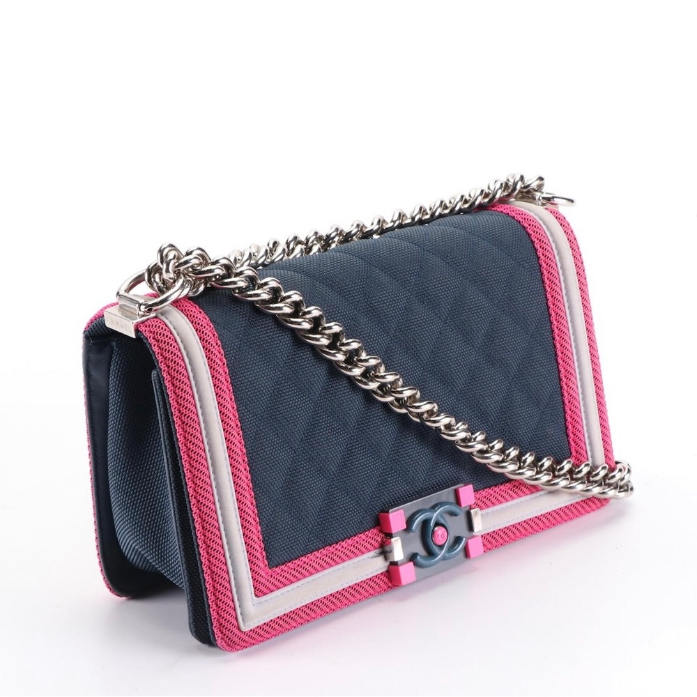 Chanel Fluo Boy Bag - Collection by Karl Lagerfeld in Blue Canvas